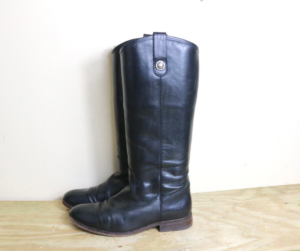 Frye Boots Womens 8.5 B Black Leather Melissa Button Equestrian Riding